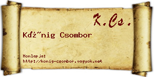 Kőnig Csombor névjegykártya